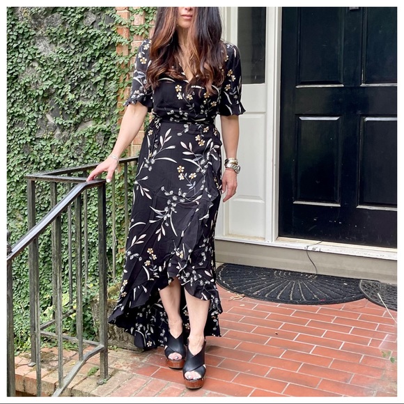 Fabulous boho floral High Low wrap maxi dress - Picture 2 of 9